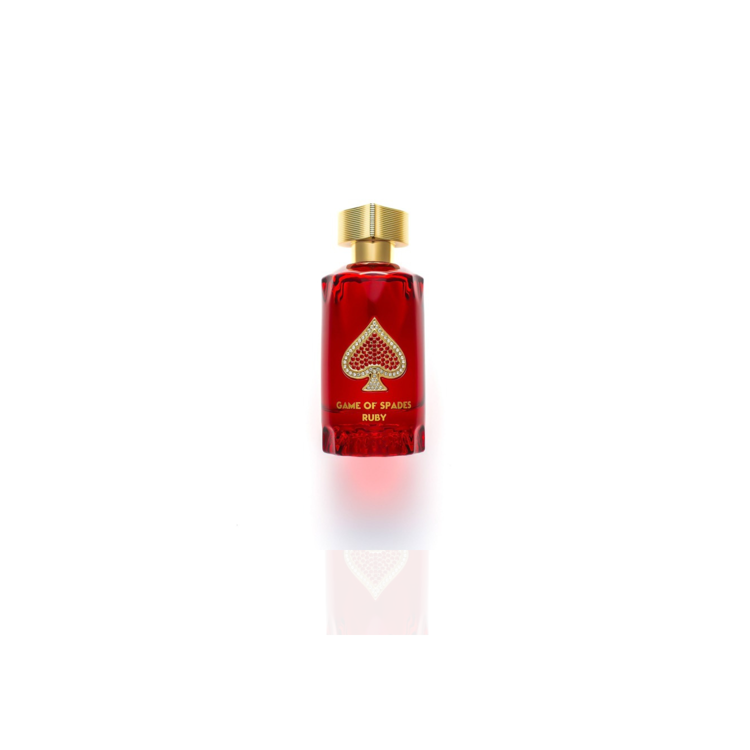 Jo Milano Game of Spades Ruby EDP 90ml sobre fondo blanco con reflejo suave