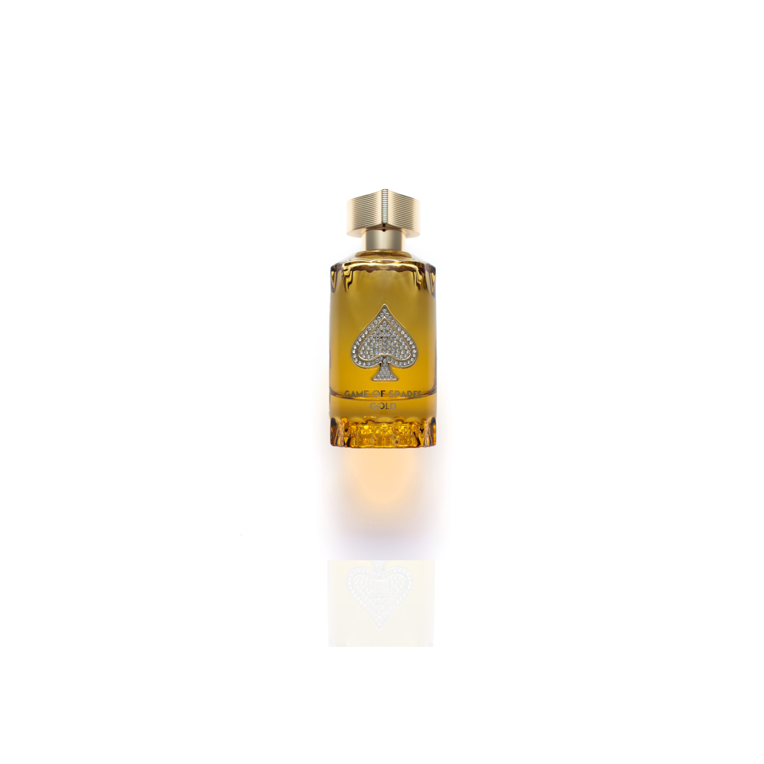 Jo Milano Game of Spades Gold EDP 90ml sobre fondo blanco con reflejo suave