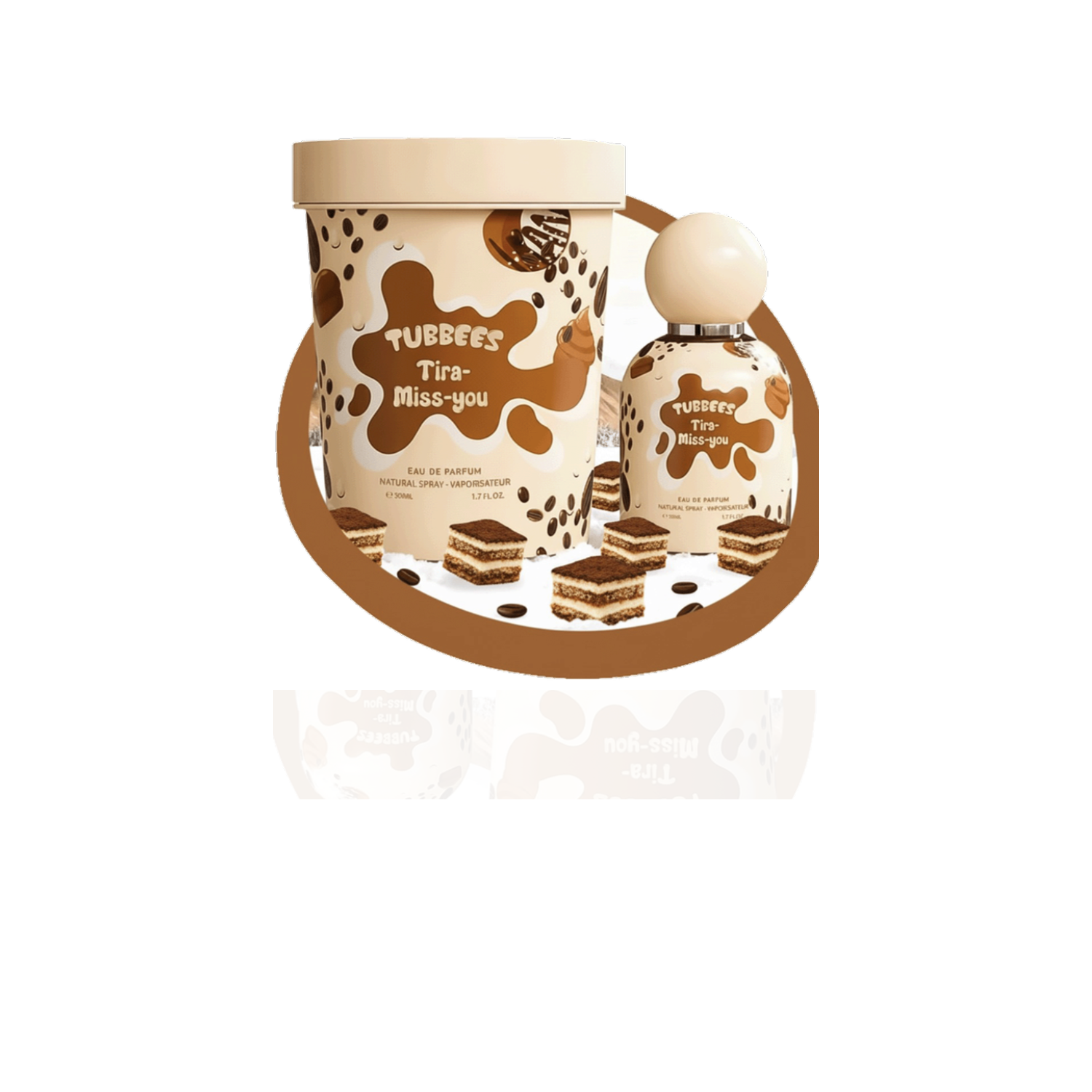 Tubbees Tira Miss You EDP 50ml sobre fondo blanco con reflejo suave
