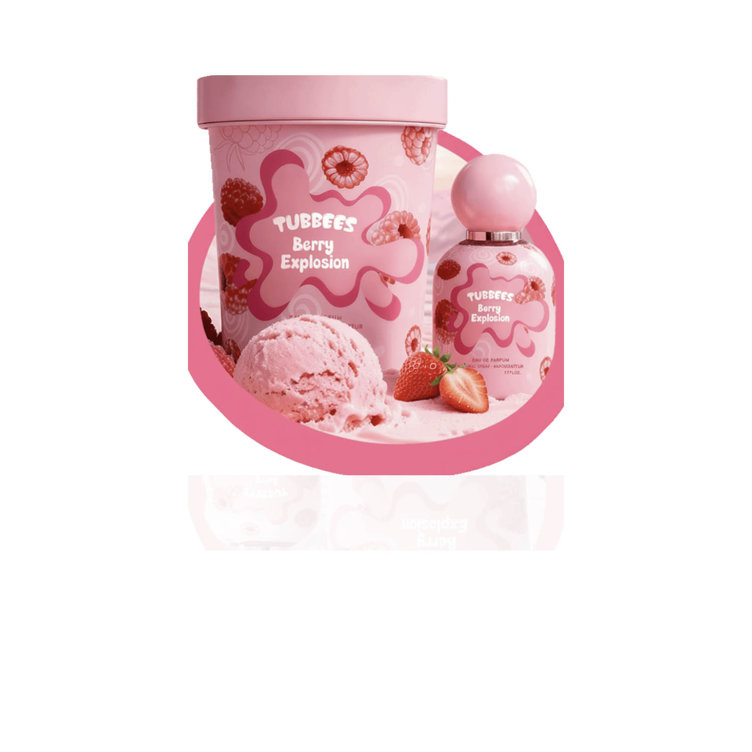 Tubbees Berry Explosion EDP 50ml sobre fondo blanco con reflejo suave